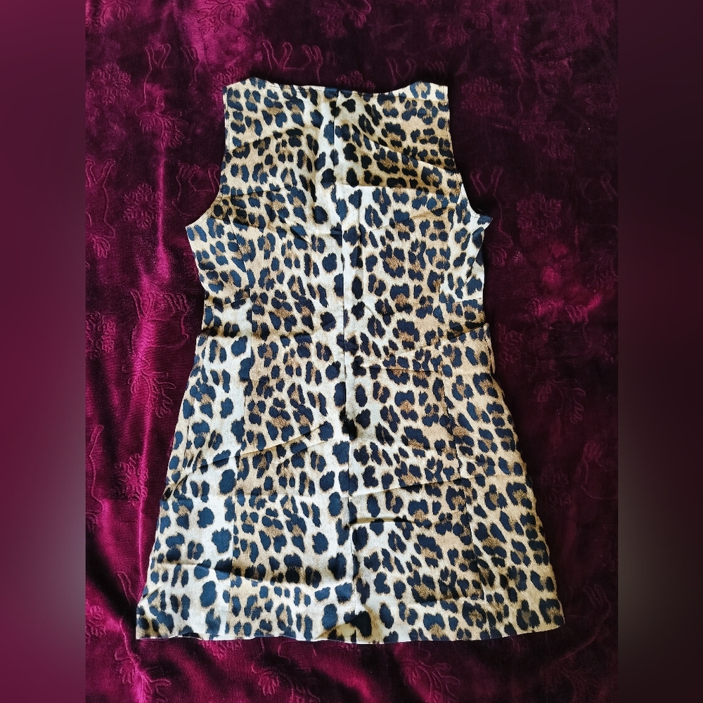 Zara Leopard-Print Sleeveless Dress - Black & Tan